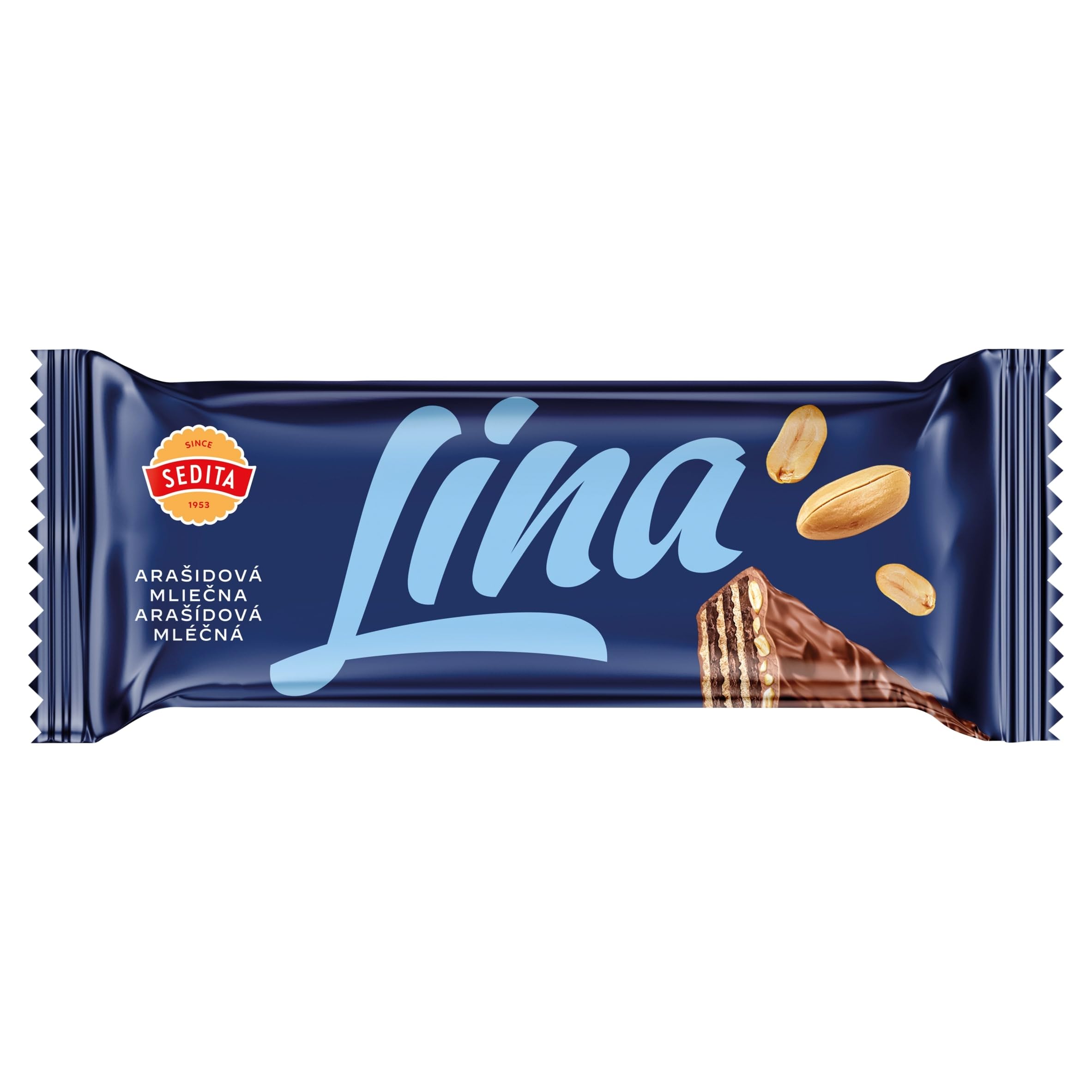 SEDITA Lina Arachide Latte – Wafer croccanti con arachidi e glassa latte-cacao, 36 × 50 g (1,8 kg)