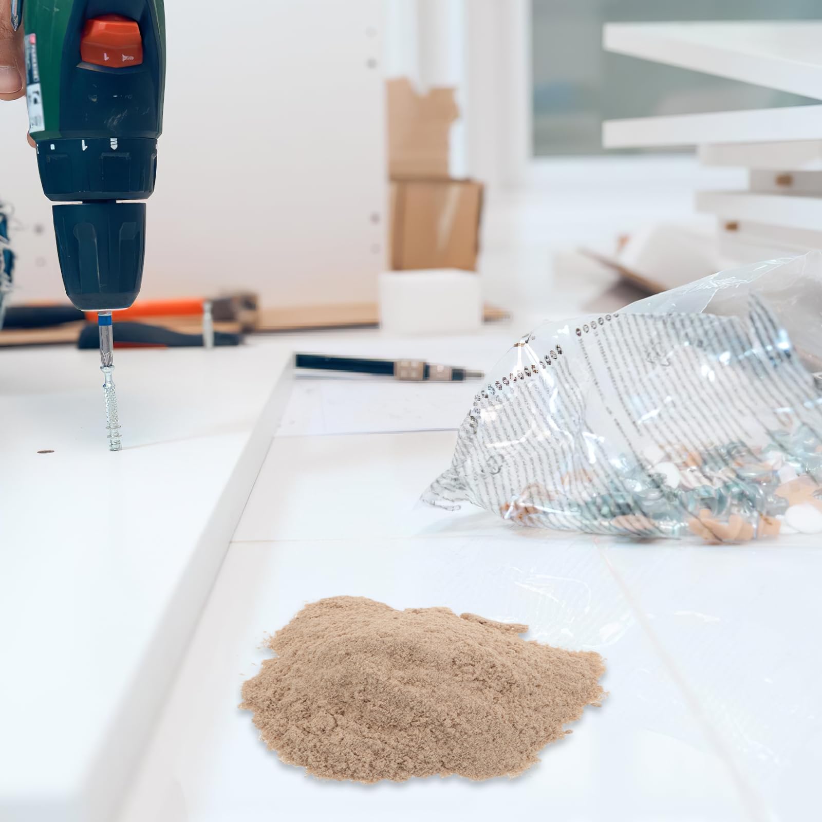 Veemoon Masilla para Madera Polvo 500 G para Reparación de Muebles, Relleno para Grietas y Arañazos en Gabinetes y Pisos, Fácil de Aplicar y Lijar, Reparación de Madera de Gabinetes