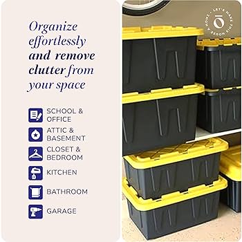 Amazon.com: HOMZ 6-Pack Durabilt Tote, Heavy Duty Plastic