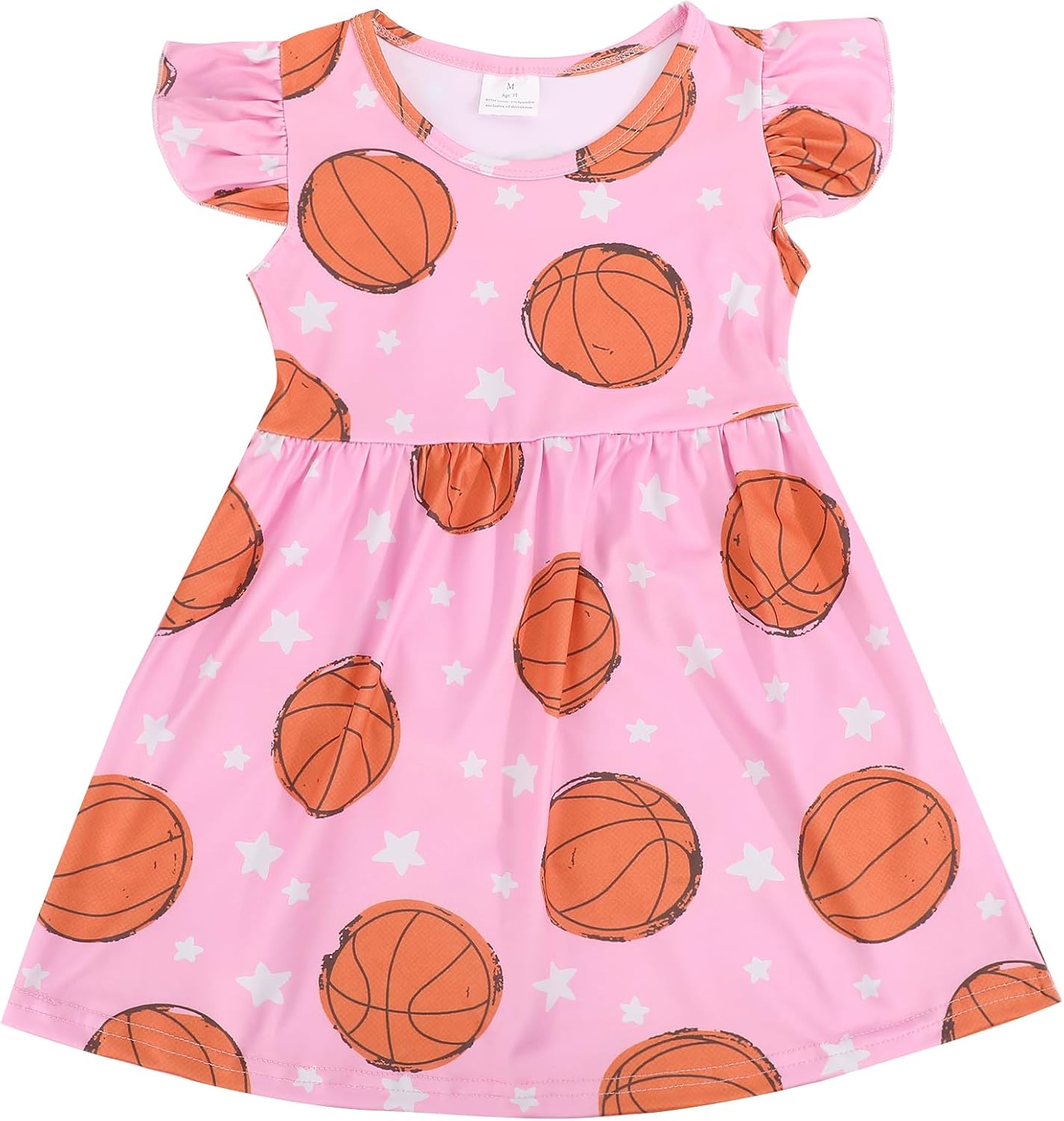 Toddler Girls Dress Cattle Cartoon Casual Print Dresses Flutter Sleeve Outfits 2-8Y - Image 3