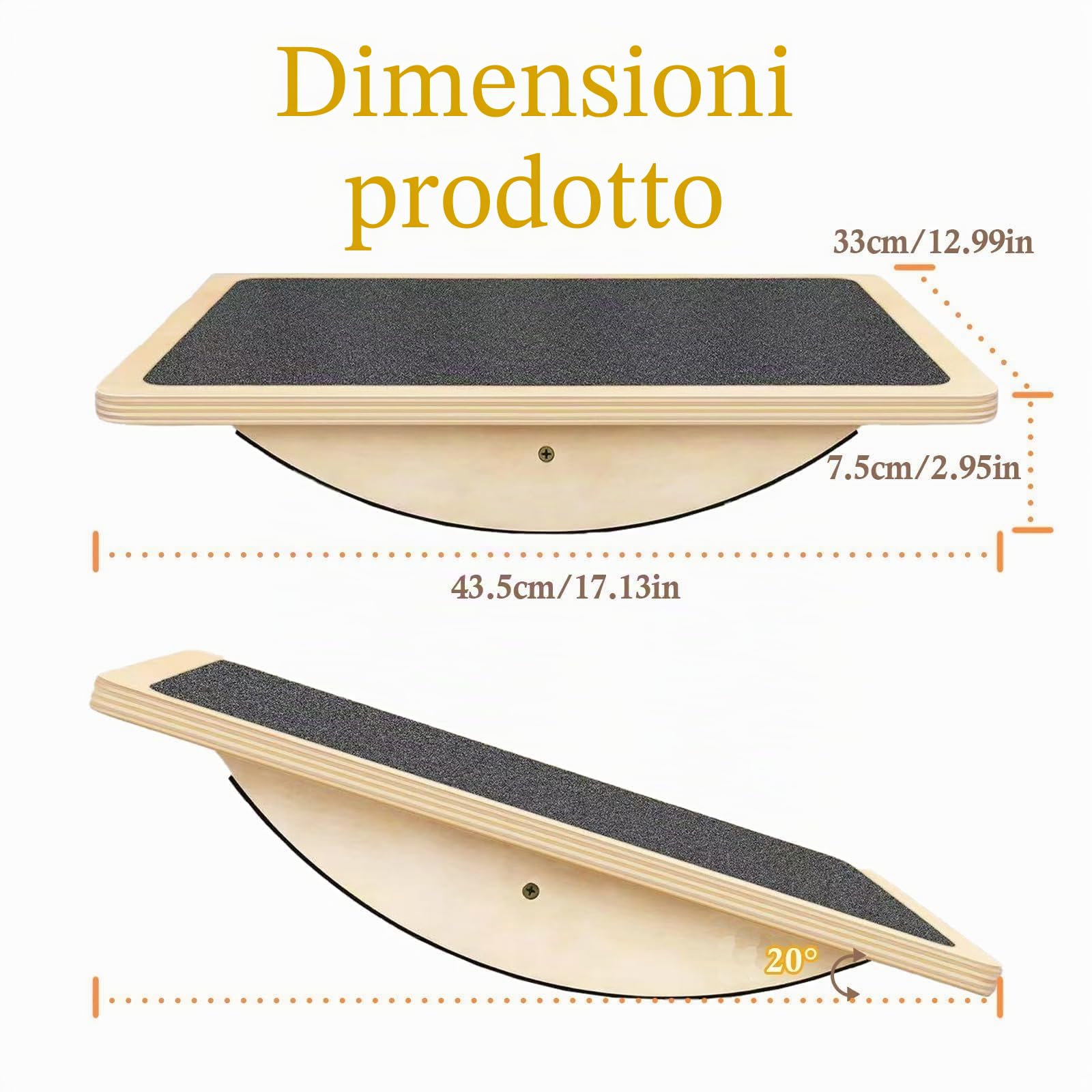Balance Board Professionale in Legno,Bordo Dell'Equilibrio Antiscivolo Dell'Allenatore Dell'Equilibrio Adulto, Bordo Dell'Equilibrio Di Terapia Fisica, Rullo Antiscivolo, Forza Del Nucleo, Stabilità