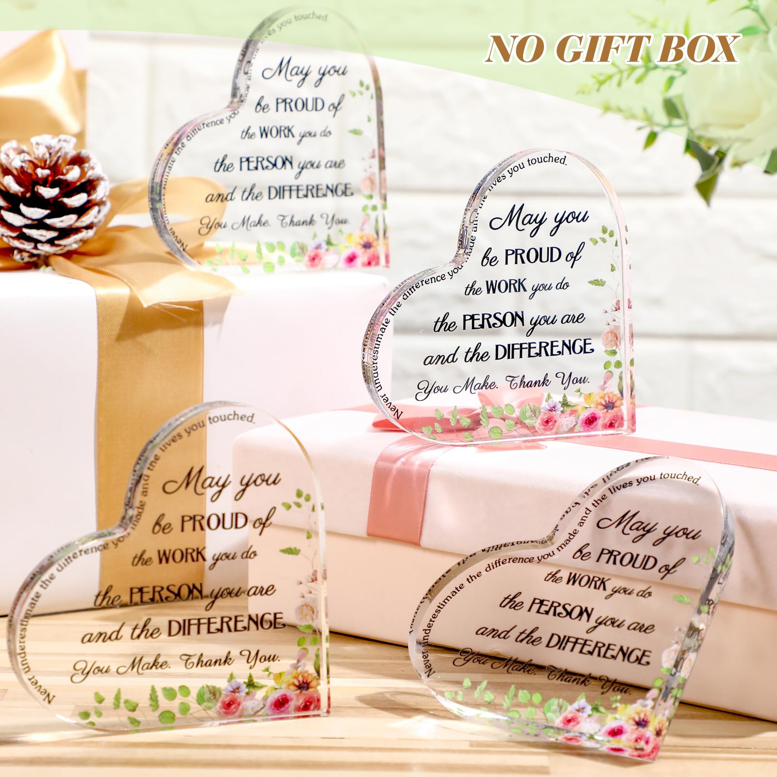 Regalo Di Ringraziamento A Forma Di Cuore In Acrilico Per Donne - Idea Regalo Per Insegnanti, Colleghi In Partenza - 2