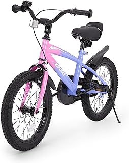BODIOO Kids Bike for Boys Girls 16 Inches Kid Bicycle with Kickstand Training Wheels Sturdy Frame Adjustable Seat Handbrake and Coaster Brake Bell for Rider Height 41 to 46 Inch