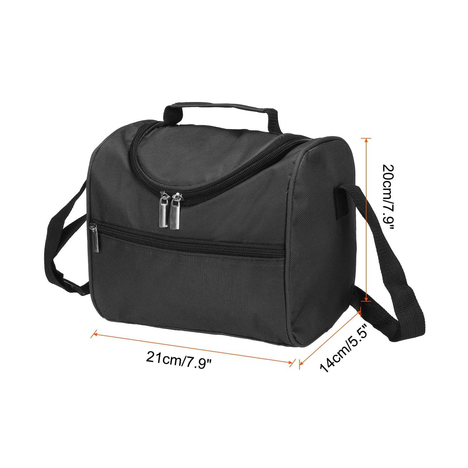 Boîte à déjeuner pour femmes/hommes, sac à déjeuner isotherme, sac fourre-tout thermique, récipient à déjeuner réutilisable 7,9 x 5,5 x 8,3 pouces pour le travail, pique-nique en plein air, noir