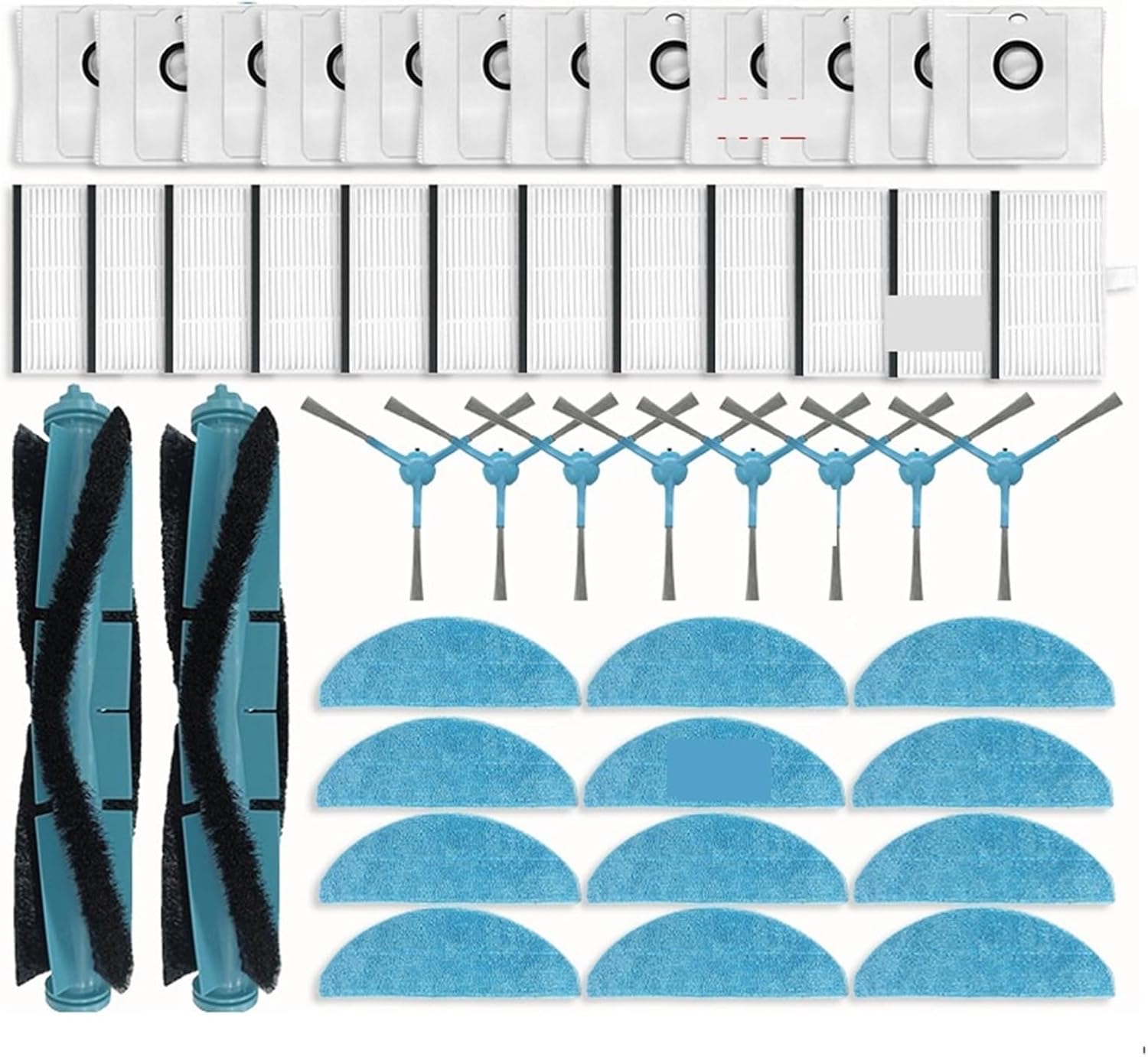 Compatible For Cecotec 8290 Immortal Ultra Power Genesis X-Treme Parts Main Side Brush Filter Mop Dust Bag splendid(Light Yellow)