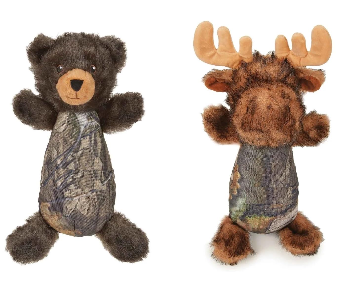 PUREPET Extra Tough Oak Camo Dog Toys Huge Selection of Wild Animal Character Shapes Many Textures Squeak Crinkle