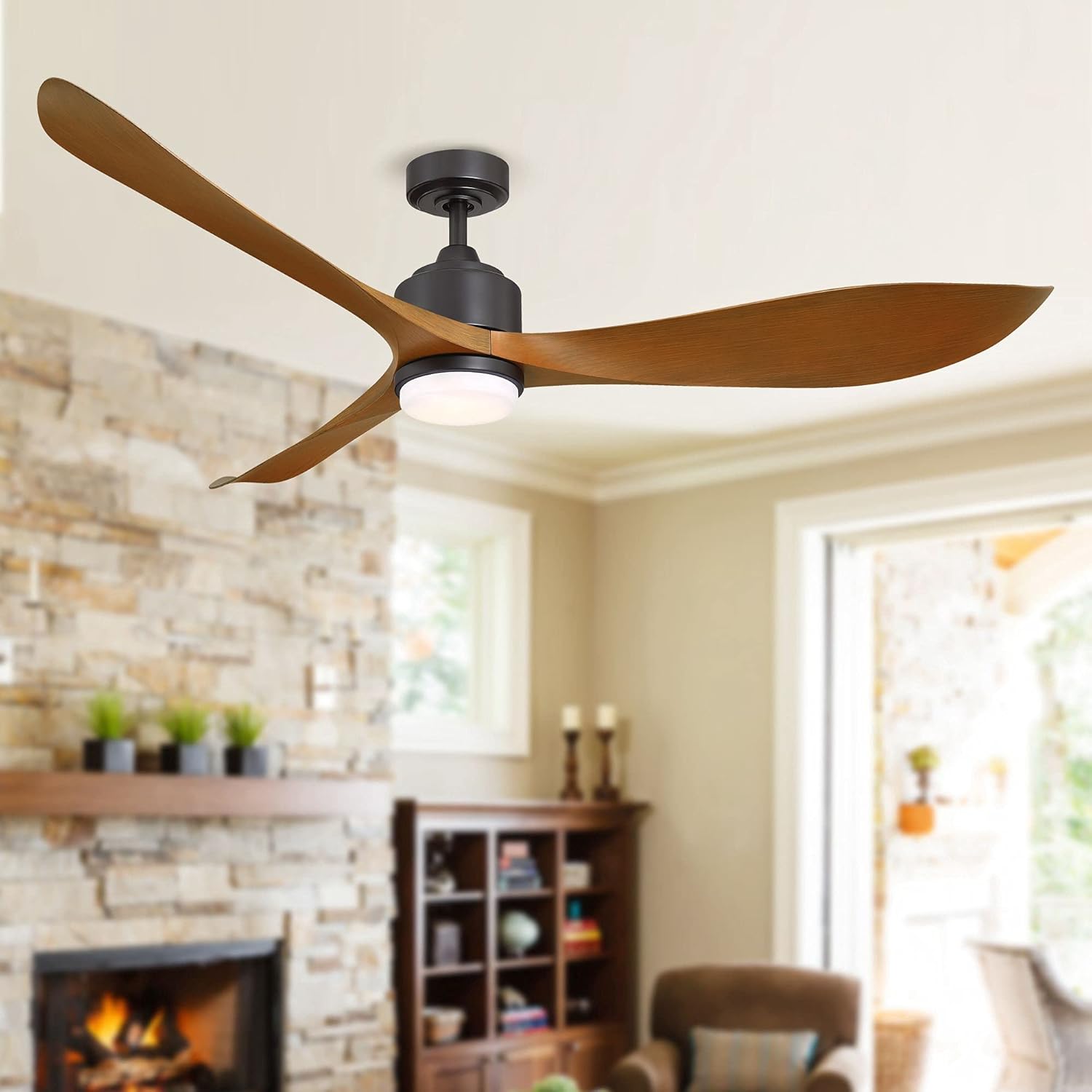 Parrot Uncle Ceiling Fans with Lights and Remote 66 Inch