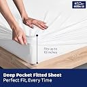 GADDA CO Cotton Feel Terry Ultra Soft Waterproof Mattress Protector for King Size Bed | Breathable & Hypoallergenic Mattress Cover | Bed Protector King Size - 72x84 inch (6x7 ft), White gallery image