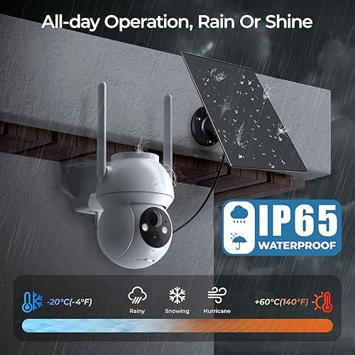 Miniatura 5 de Cámara de seguridad solar inalámbrica para exteriores, sistema de cámara de seguridad para el hogar con visión nocturna a color 2K HD con visión de
