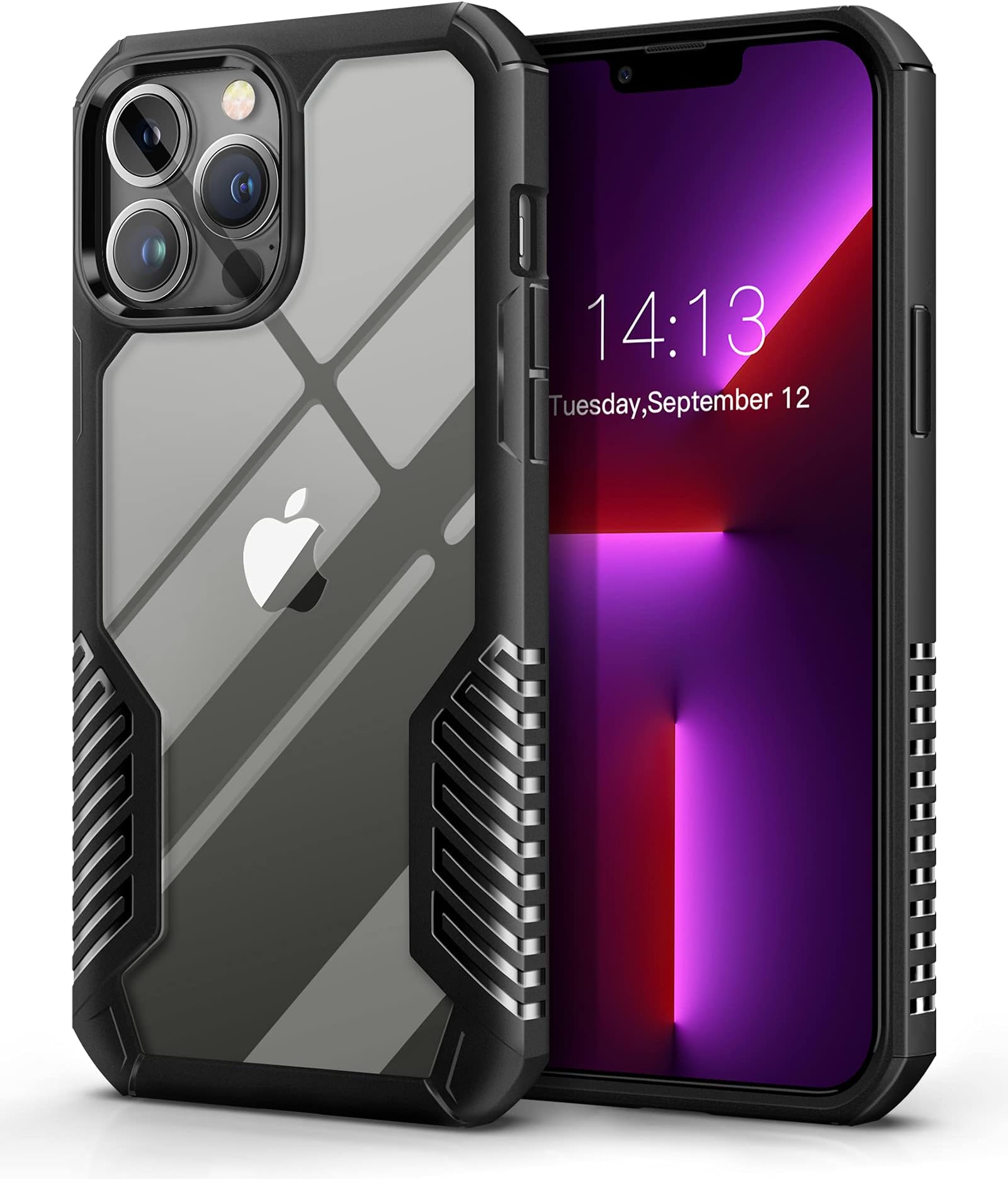 iPhone 13 Pro Max Case 2021, Vanguard Armor Protective Phone Case Cover, Military Grade Heavy Duty Shockproof Slim Clear Case 6.7 Inch, (iphone 13 pro max, Matte Black)