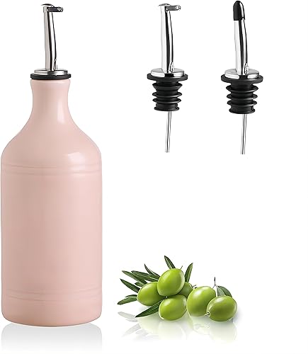 Sweejar Botella dispensadora de aceite de oliva de cerámica, aceite opaco que protege el aceite para reducir la oxidación, adecuada para