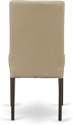 Miniatura 8 de East West Furniture DRP5T03 Driscol Classic Parson - Sillas de comedor tapizadas de tela de lino marrón, juego de 2, capuchino
