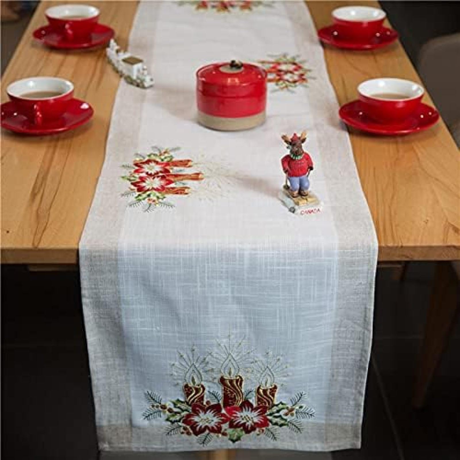 Runner Da Tavola Runner Da Tavola Geometrici Blu Per Decorazioni Natalizie Per Matrimoni, Tovaglie Antiscivolo, Decorazioni Moderne Antimacchia 30x200 Cm