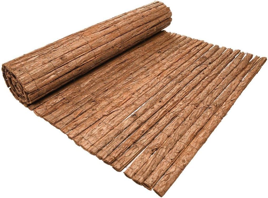 Cerramiento Natural de Corteza de Pino, Panel para Jardín y Terraza, Simple Cara (1x3)
