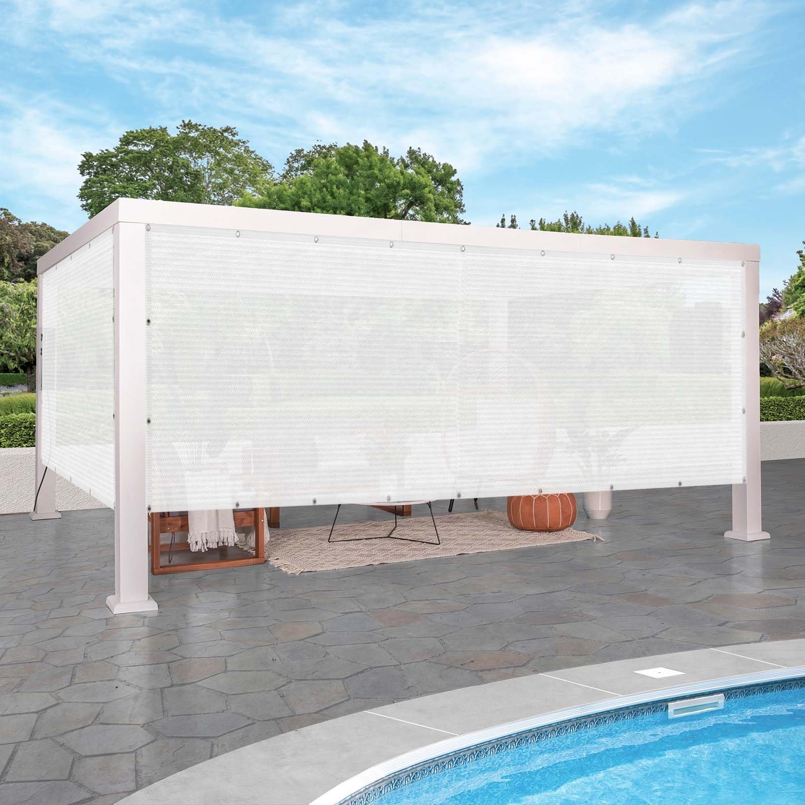 Filet d'ombrage 95% UV protection 170 x 260 cm avec œillets pour jardin et terrasse