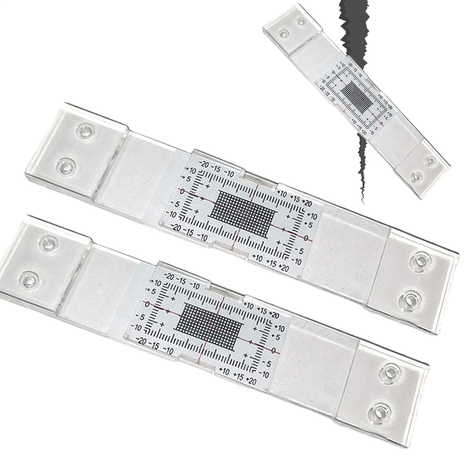Crack Gauge Monitoring Record, 2 Pieces Tell Tale Crack Monitor, Precise Gauge Inspection Tool, Telltale Cracks Measuring Tool for The Standard and Corner Cracks