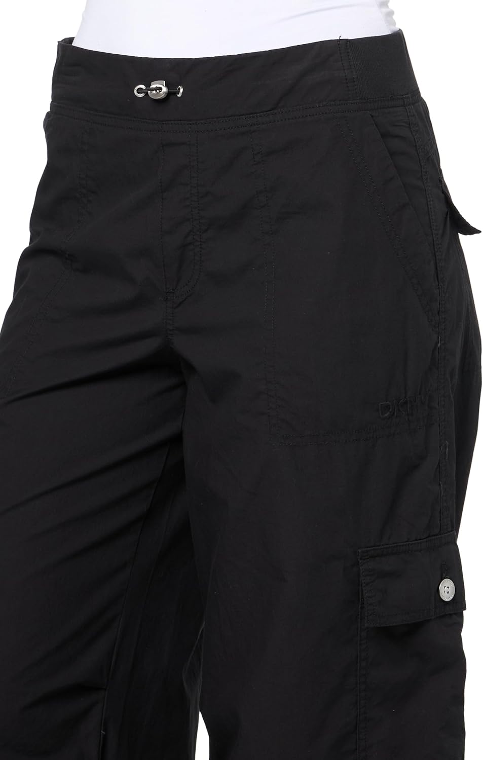 DKNY womens Wide Leg Adjustable Waistcord Cargo Pant