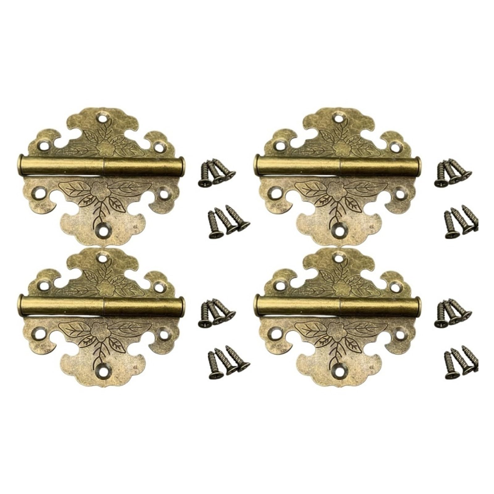 10PCS Copper Antique Iron Sheet Hinge Outer Wardrobe Wood Box Furniture Bronze for Box