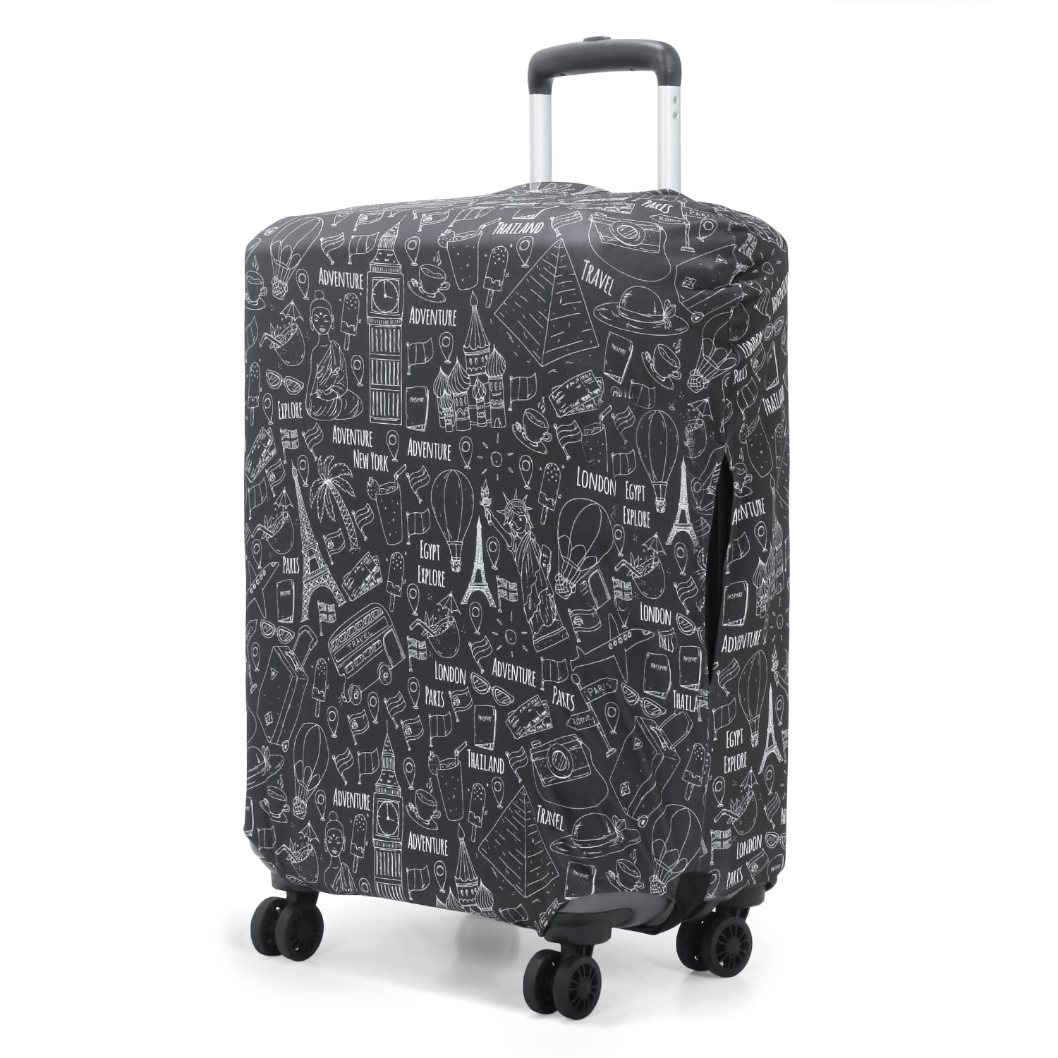 Elastic Polyester Dust Protector Luggage Covers for Suitcase (Traveler Design, 65 cm 24 inch Medium Size)-image-37
