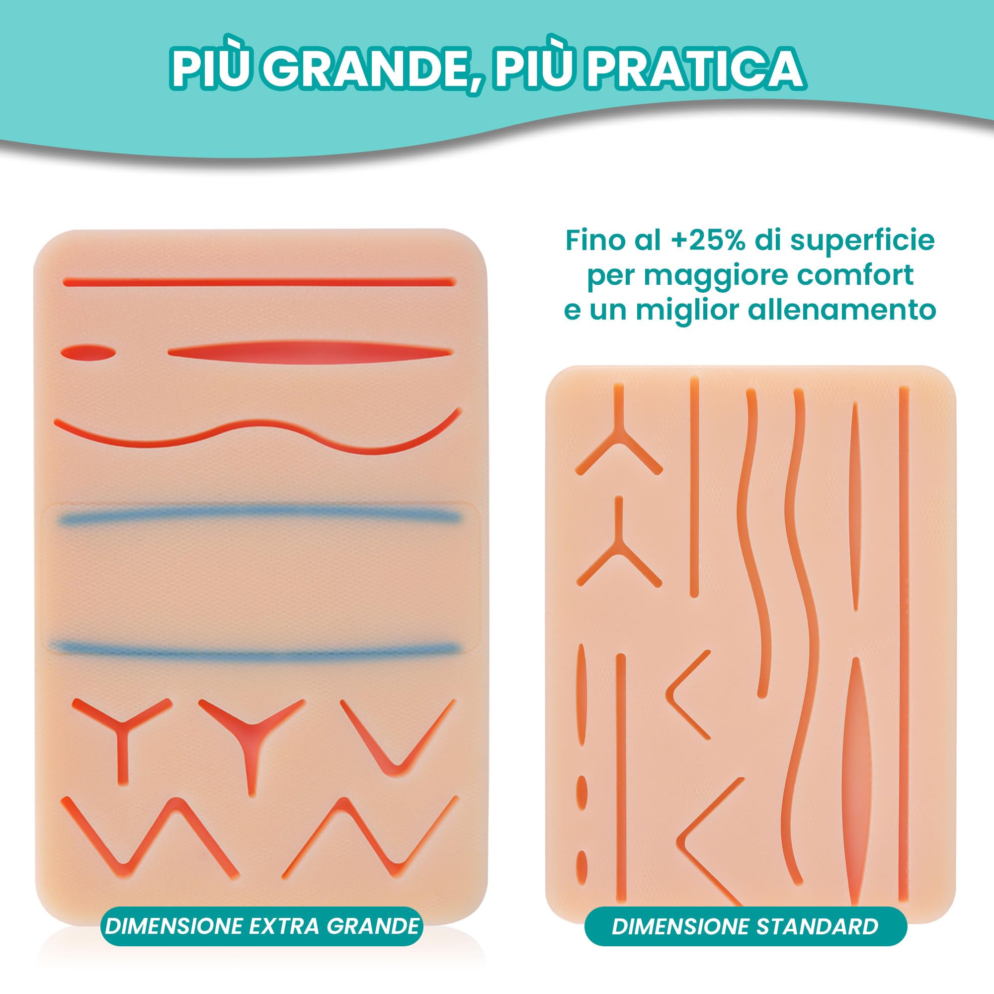 Kit sutura chirurgica con cuscinetto con vene, Kit suture per studenti, kit sutura per praticare sutura, kit di sutura chirurgica, kit suture chirurgiche, kit per suture chirurgiche