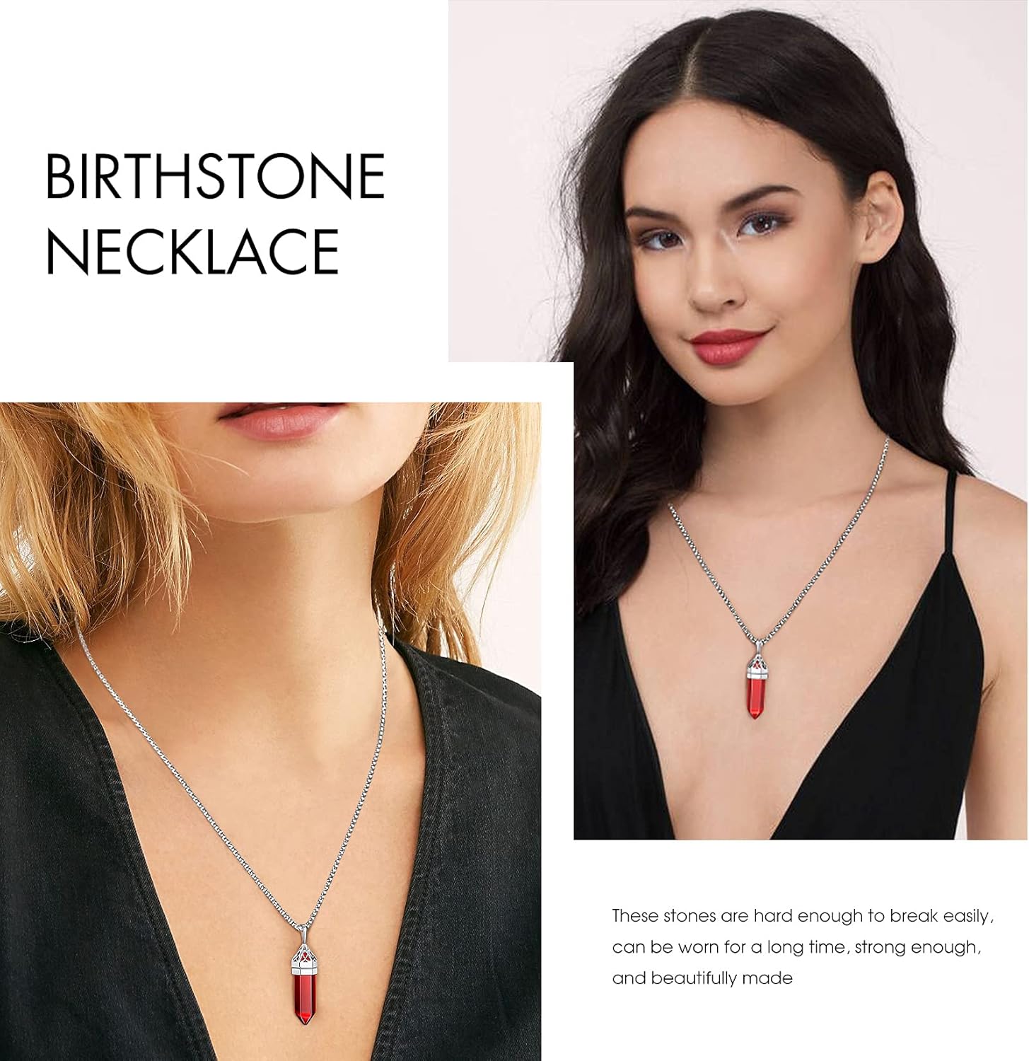 Bestyle Healing Crystal Pendant Celtic Knot Neckclace-Hexagonal Synthetic Birthstone for 12 Months, Celtic Love Statement Gemstone Jewelry - Image 2