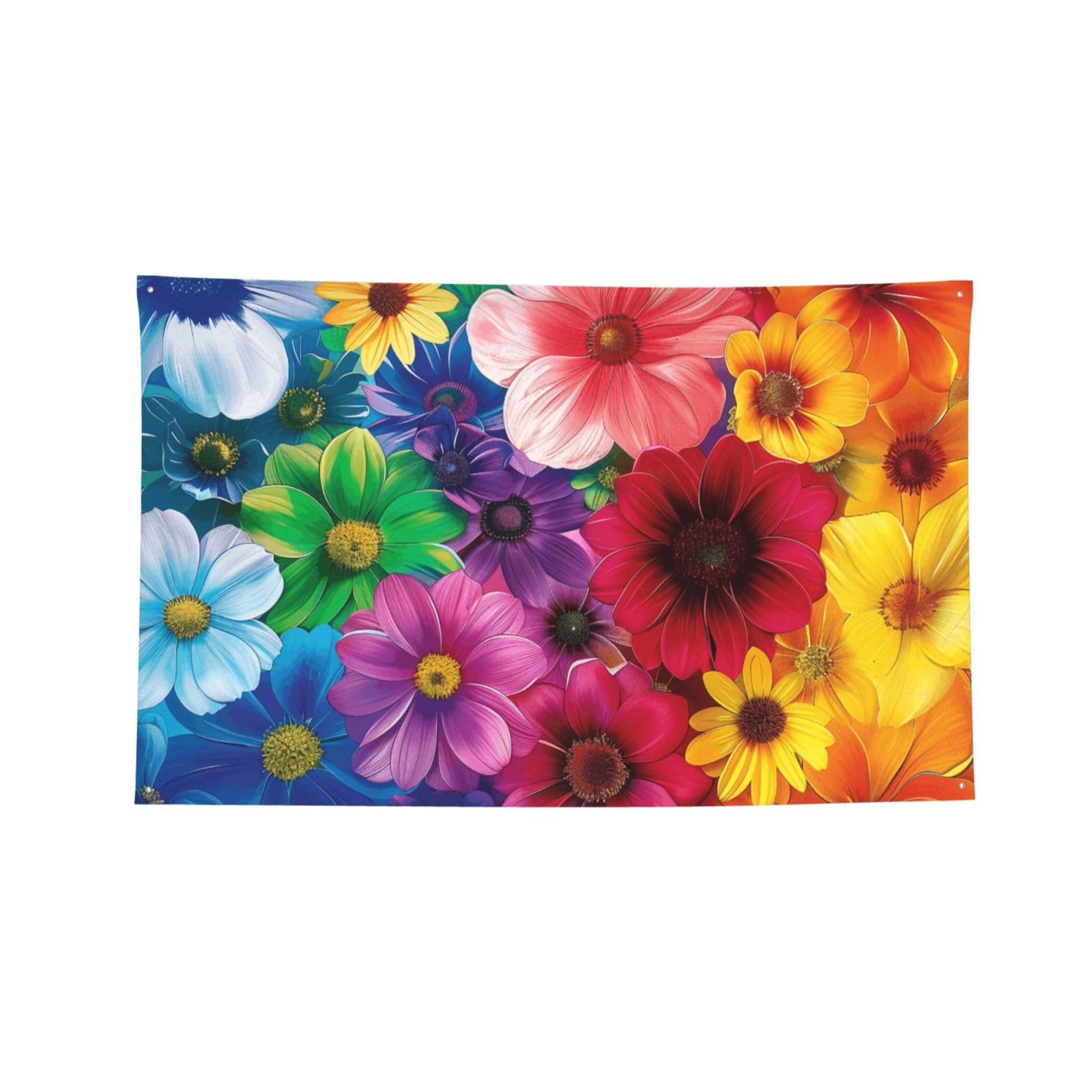 Bannière fleurs arc-en-ciel 1,2x1,8m pour cacher un mur vide