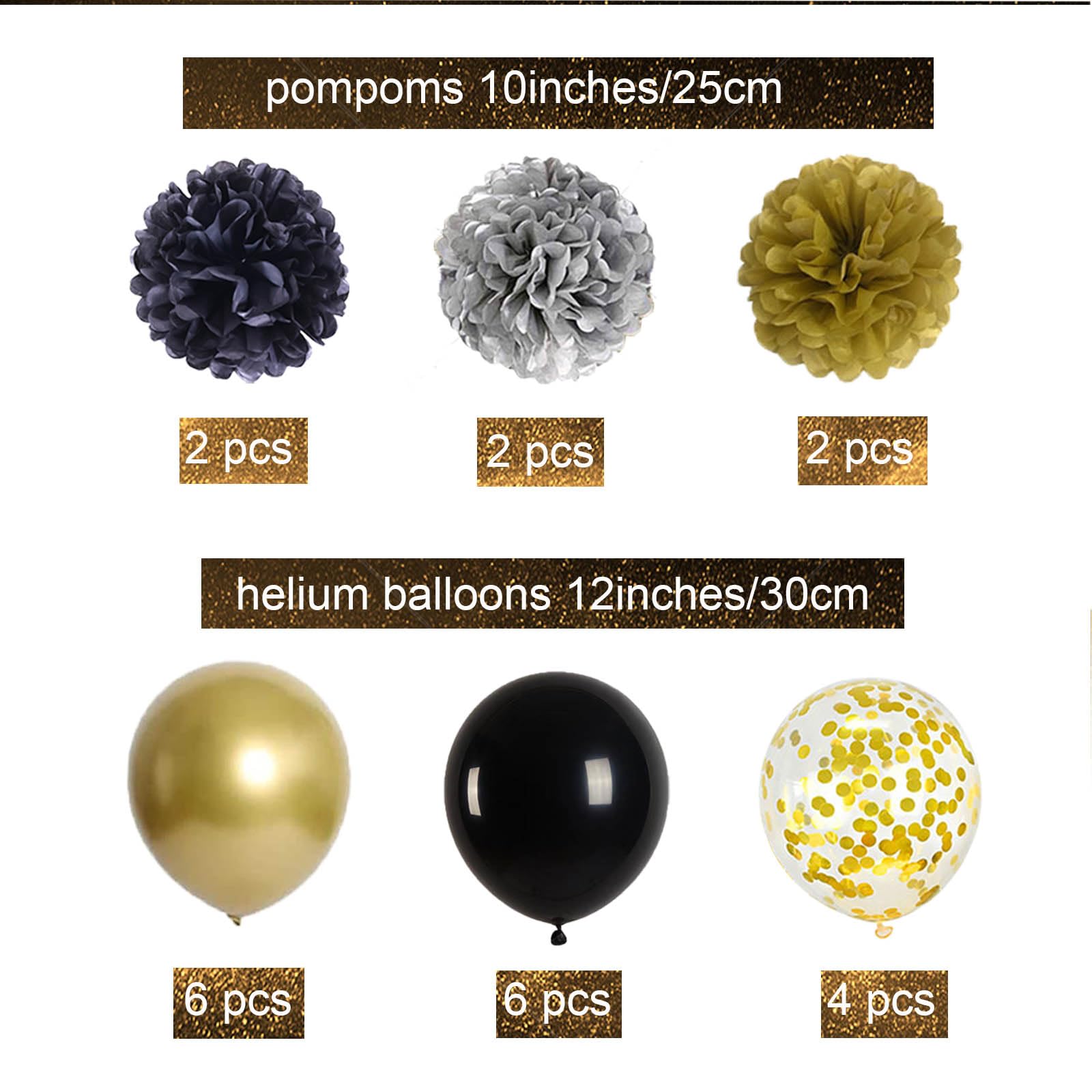 DazzJoy Geburtstags Dekoration Set - Schleifen Luftballons Mit Girlande