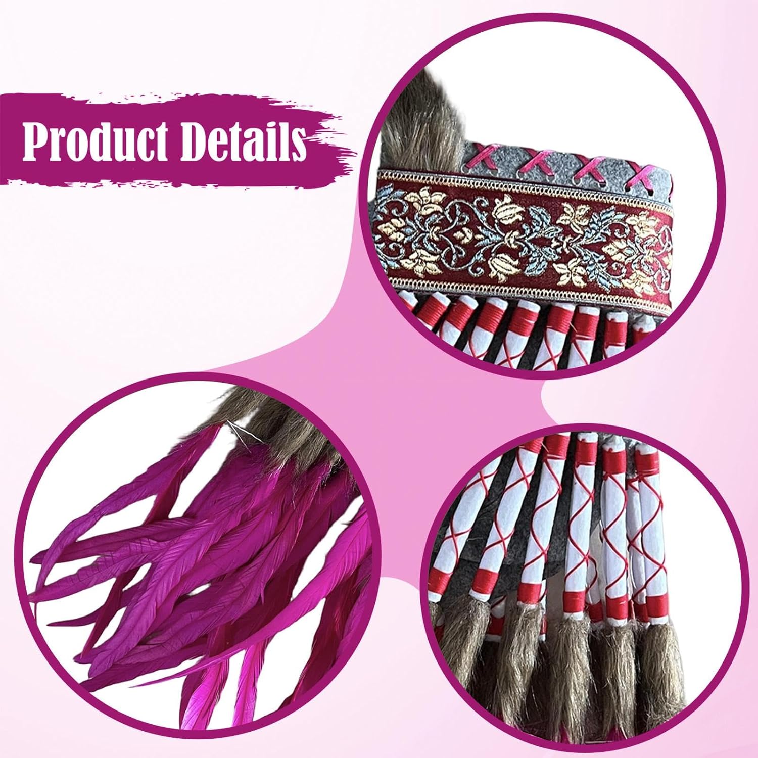 Artificial Feather Indian Headdress Unique Props Decor Headwear for Fancy Dress