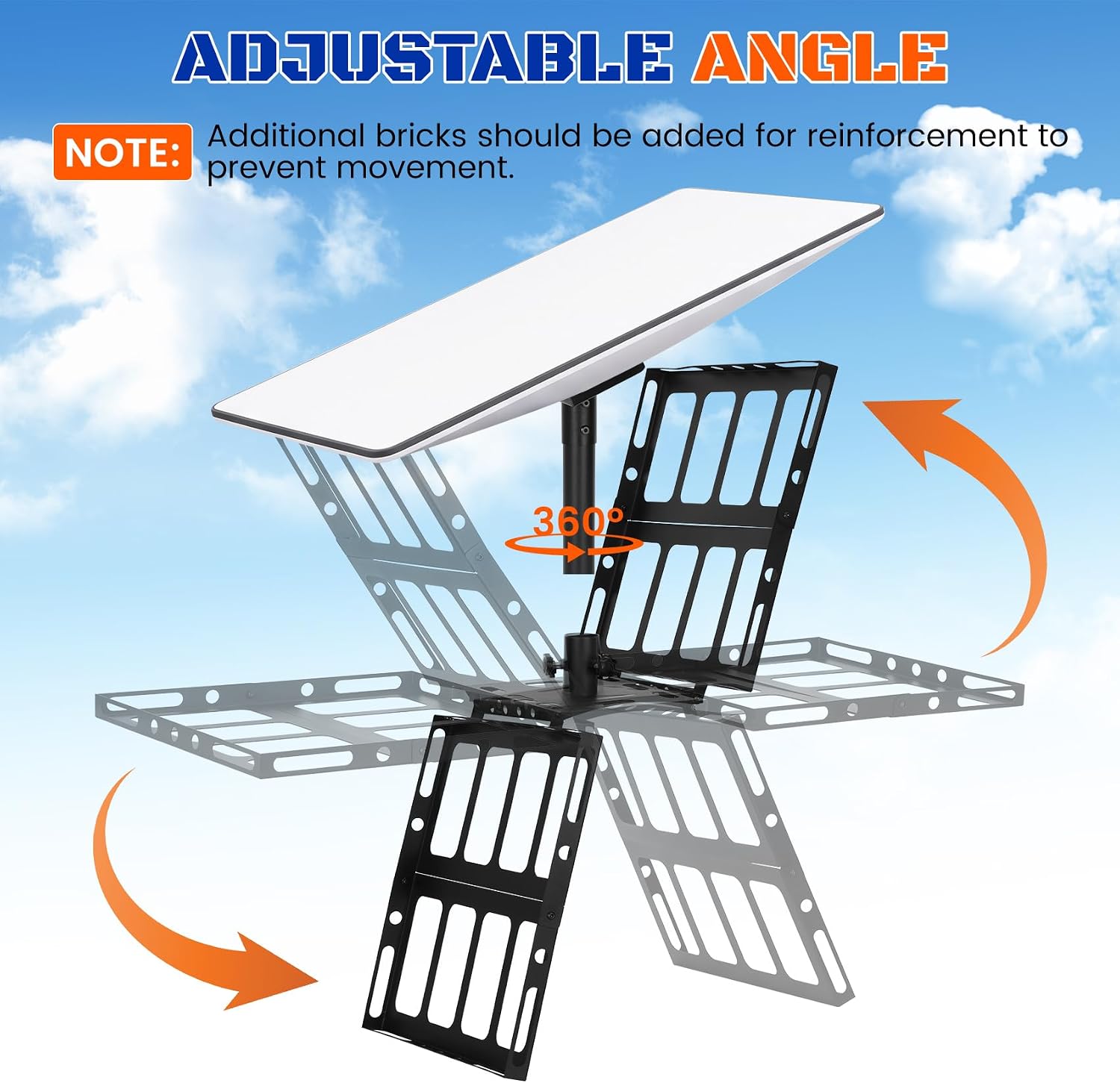 Gen 3 Starlink Roof Mount, Starlink Roof Ridge Mount with Gen 3/4/4X. Pipe Adapter, starlink no Drill roof Mount Adjustable Angle Starlink Mounting Kit, No Drilling Required