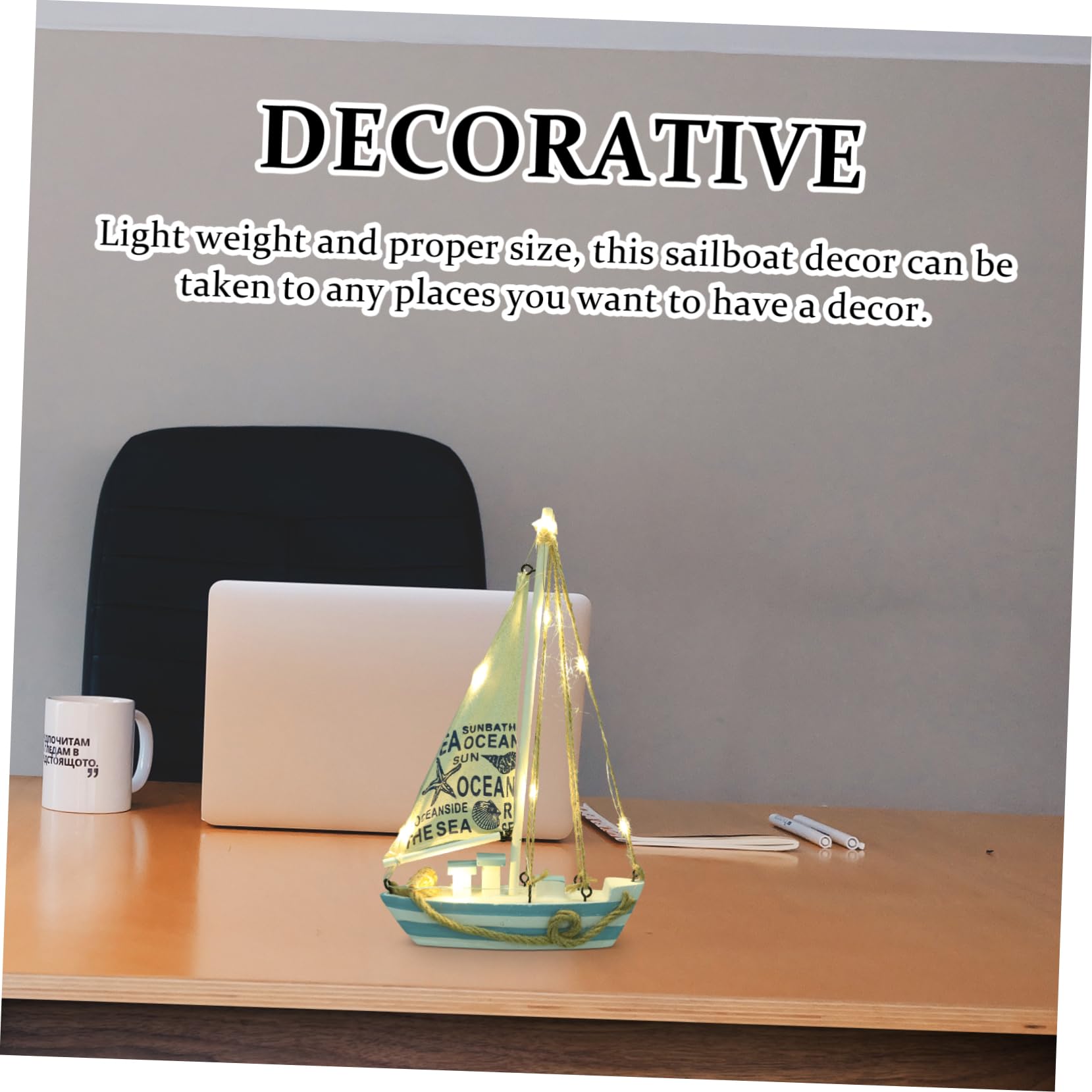 Produktbild von PartyKindom Segelboot Modell Ornament Holz Mediterraner