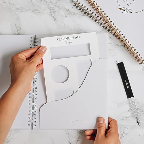 Miniatura 7 de UNITED ESELL Elegante planificador de bodas en relieve de lámina de oro real, libro de planificación de bodas y organizador para novia, tabla de
