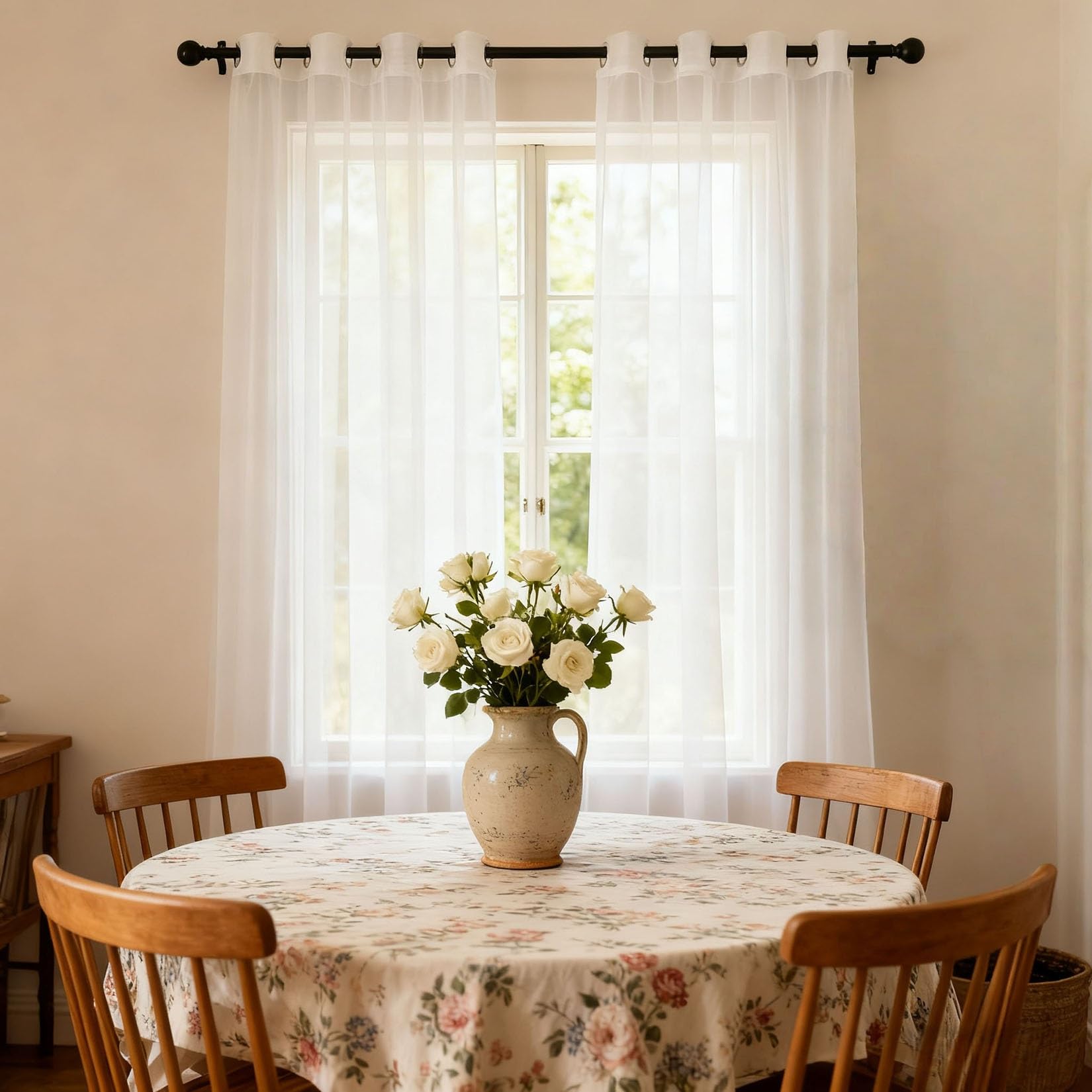 Zasłony Z Woalu 225 x 205 cm Półprzezroczysty, Plisowany, Supermiękki, Zapewniający Prywatność, Elegancki Zasłony Przezroczyste Do Salonu, Jadalni, Sypialni, Kuchni, Okna, Biały