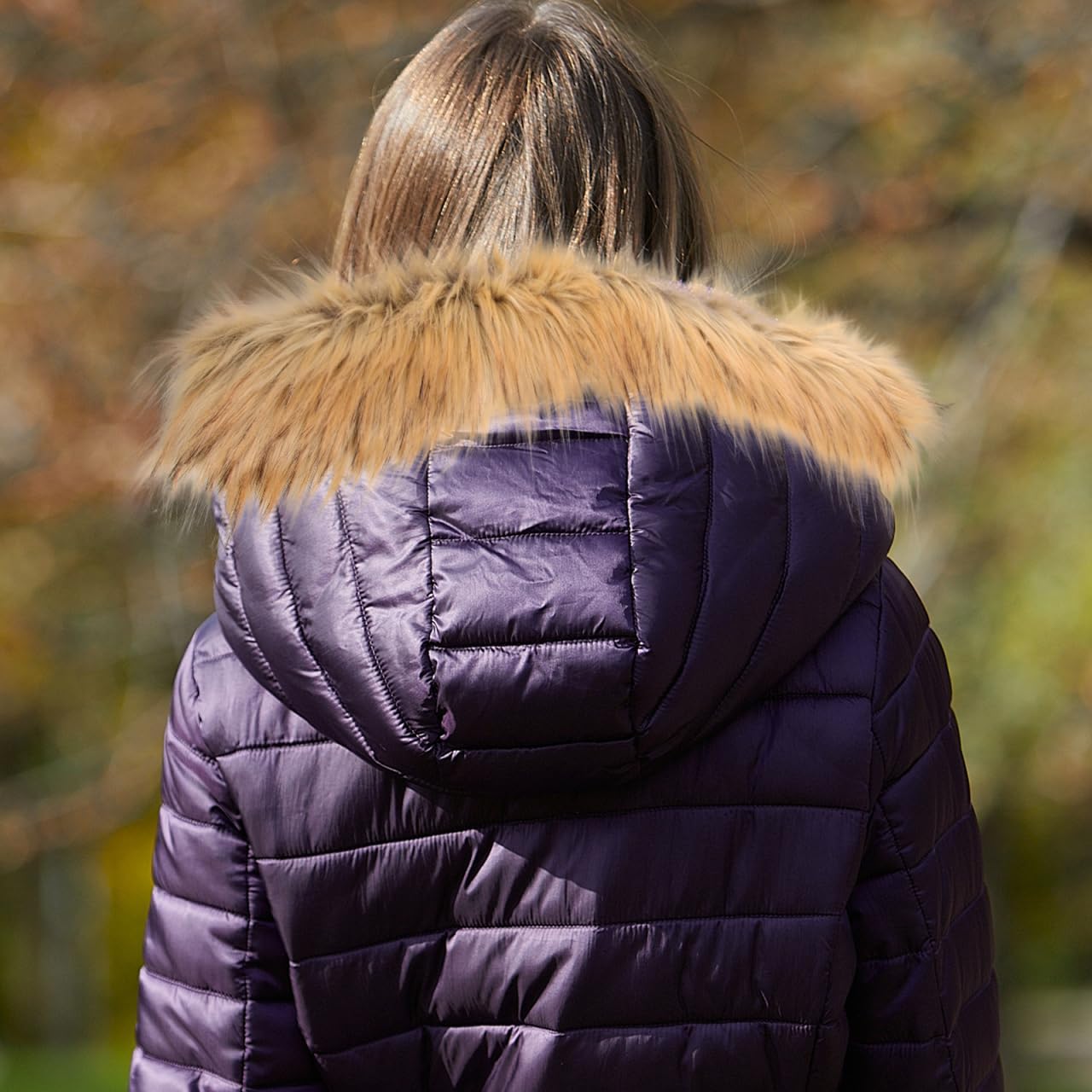 GALPADA Faux Fur Hood Trim Replacement Detachable For Coats Neck Warmer Brown - Image 2