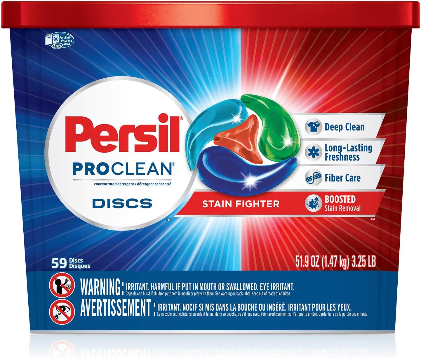Persil Discs Laundry Detergent Pacs, Stain Fighter, 59 Count : Everything Else