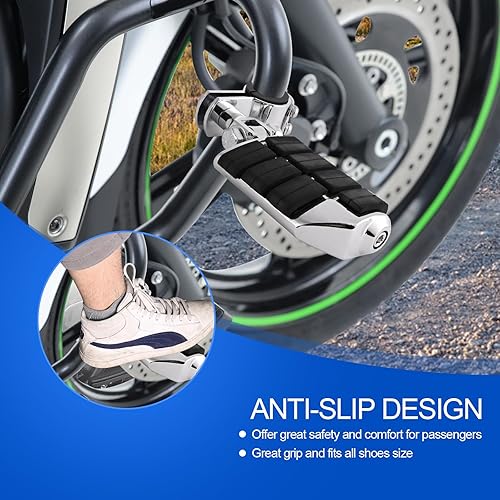 Miniatura 3 de Estriberas para motocicleta, barra de choque, reposapiés para Harley Touring Electra Street Glide Road King Sportster Kawasaki 1 14 pulgadas (1.260