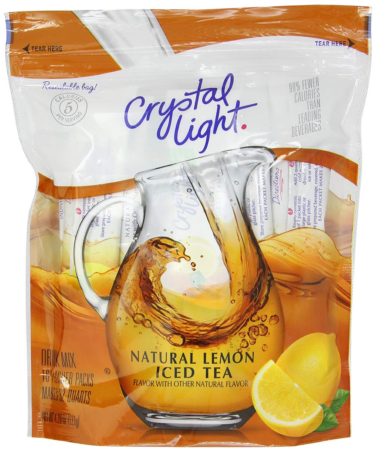 Lemon Iced Tea Pitcher Pack Makes 32 Quart 121g