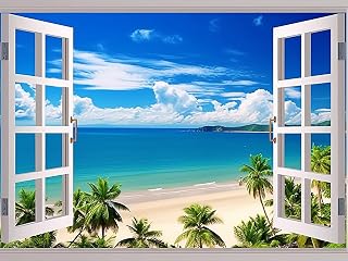 Bimkole 5D Diamond Painting Kits Beach Ocean Landscape, Full Drill Sky DIY Rhinestone Embroidery Set Paint with Diamonds Art by Number Kits Cross Stitch Home Wall Craft Decoration (12x16in)