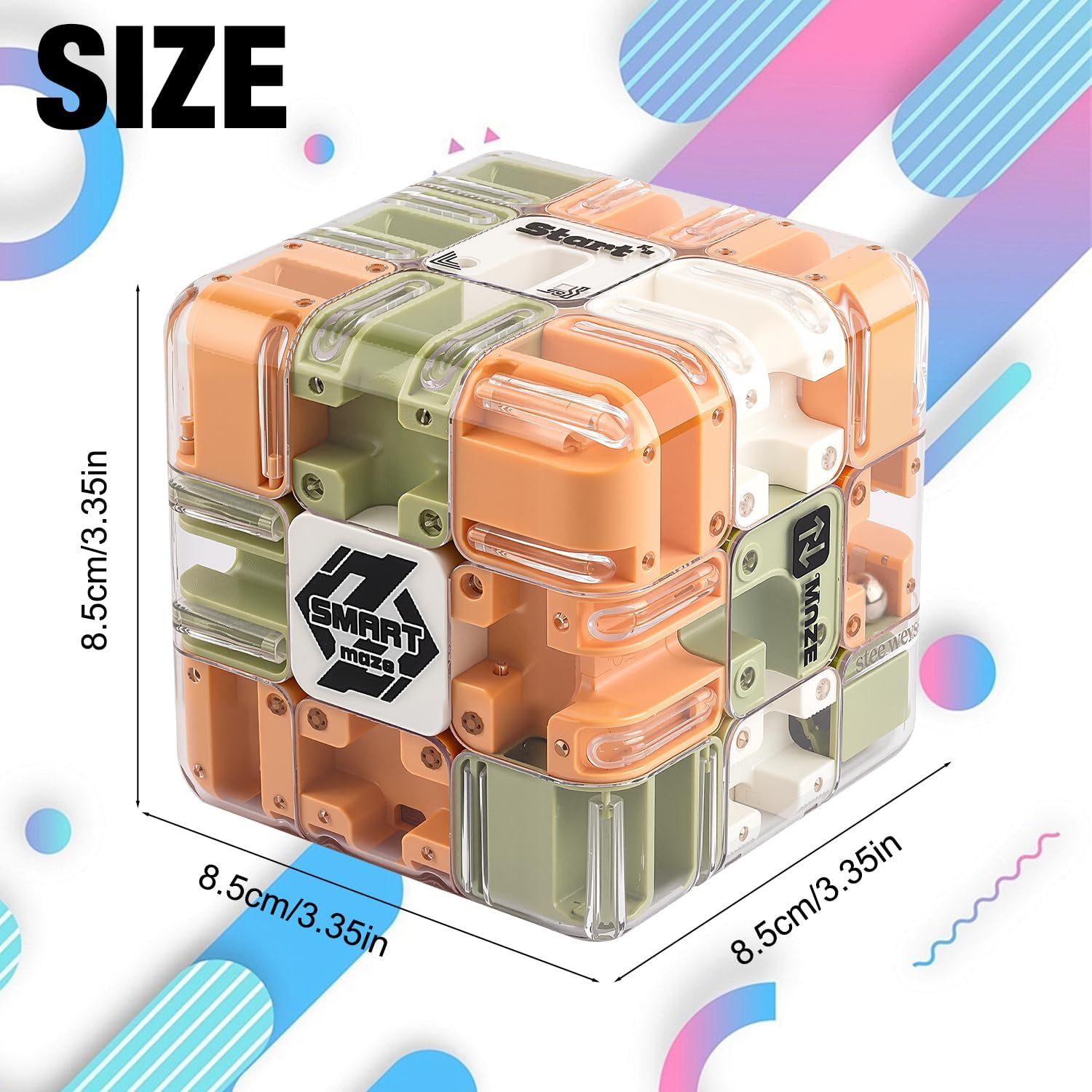 Large 3D Labyrinth Cube Puzzle - Engaging Brain Teaser Toy, 3D Maze Cube, Improve Spatial Recognition and Cultivate Logical Thinking, Educational Focus Game Gift for Adults Teens