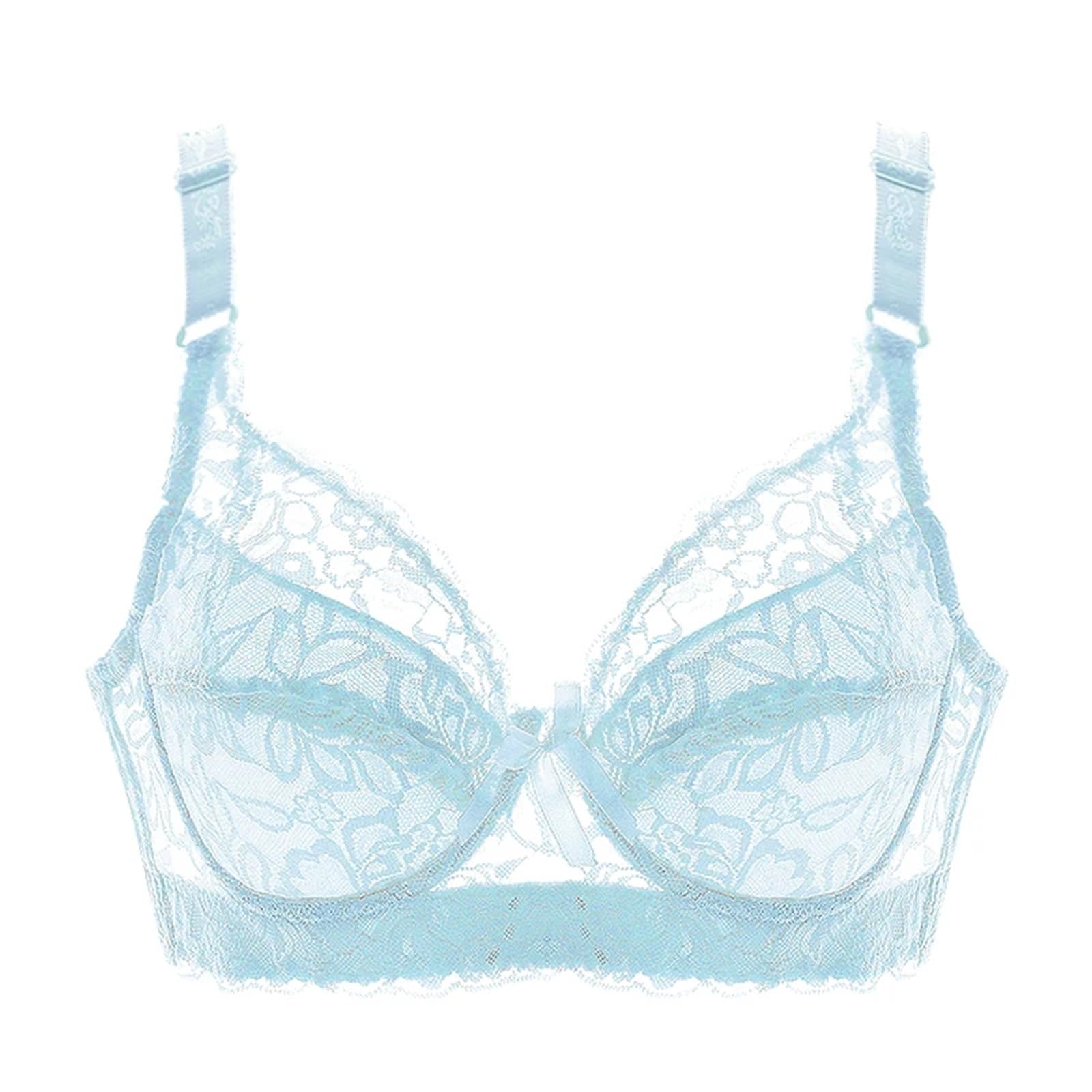 Sujetador Mujer Sujetador Push up con Aros y Encaje for Mujer, Tallas Grandes 75-105BCD, Ropa Interior Fina, lencería íntima for(Light Blue,100D)