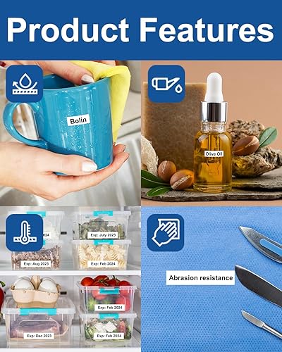 Miniatura 3 de Paquete de 4 cintas para etiquetar compatibles con DYMO D1 45013 S0720530, repuesto negro sobre blanco, compatible con impresora DYMO LabelManager