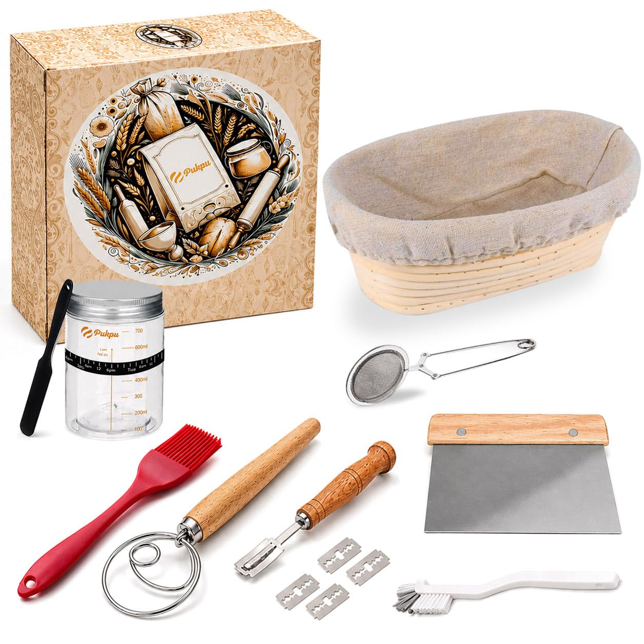 Banneton Rectangulaire Pain Levain Panier Fermentation | Banneton rectangulaire pour pain au levain, panier de fermentation allongé et pain maison