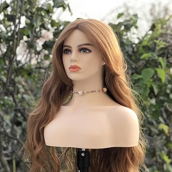Realistic Female Mannequin Head with Face and Shoulders No Makeup for Practicing DIY Makeup for Wigs/Makeup/Beauty Accessories