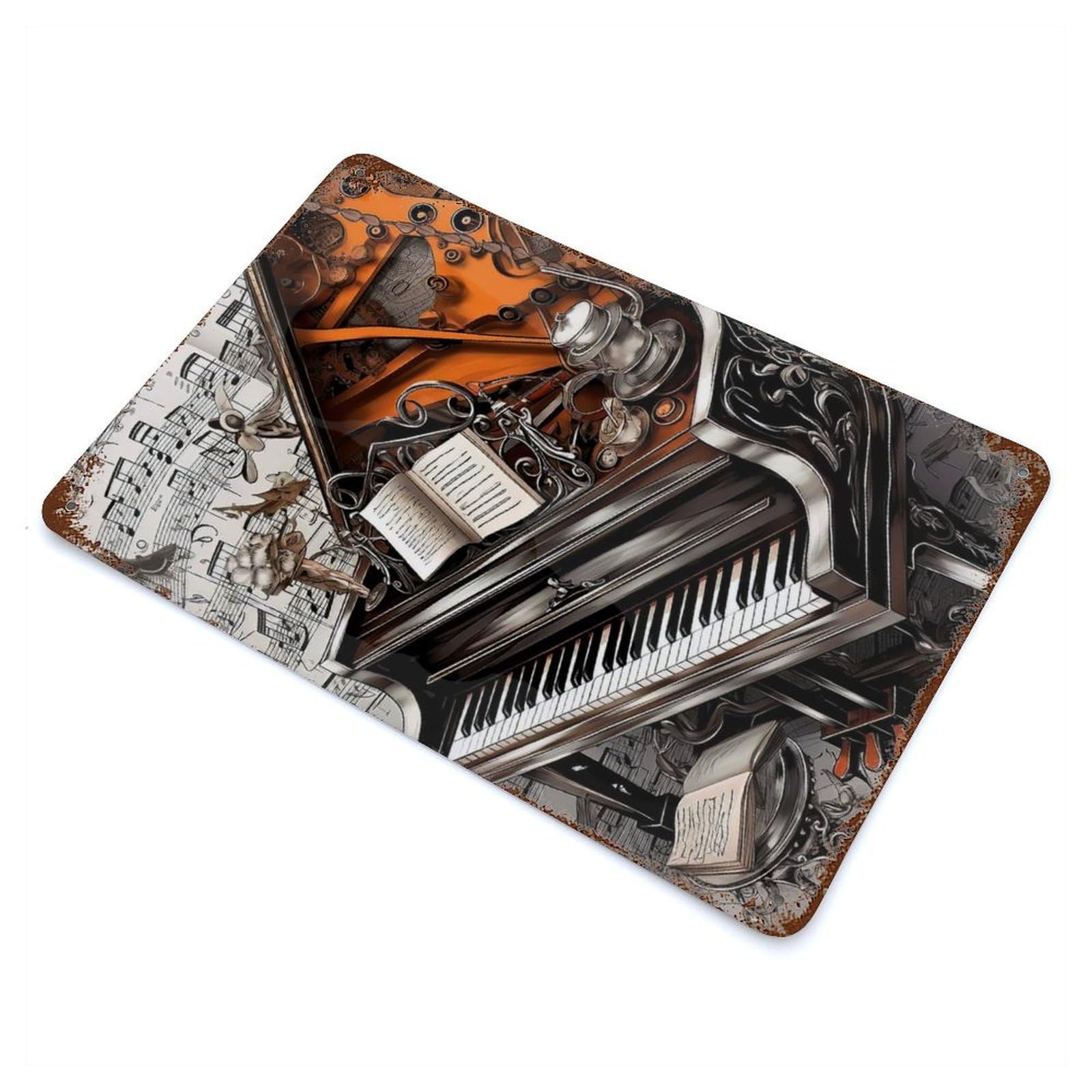 Garage Style Serenade 15 Aged Metal Wall Plaque 11.8"x7.9", Farmhouse Wall Decor for Bar And Workshop