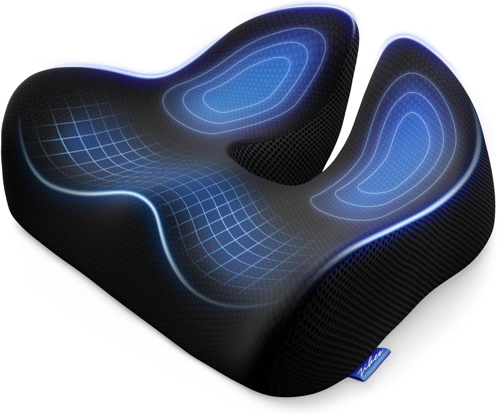 ZIKEE Thickened Seat Cushion, Ergonomic Memory Foam Hemorrhoid Pillow for Hip, Sciatica, Long Sitting Relief, 6.0" Thick Office Chair Cushion with Widened Cutout for Tailbone Pain Relief in Car, Home