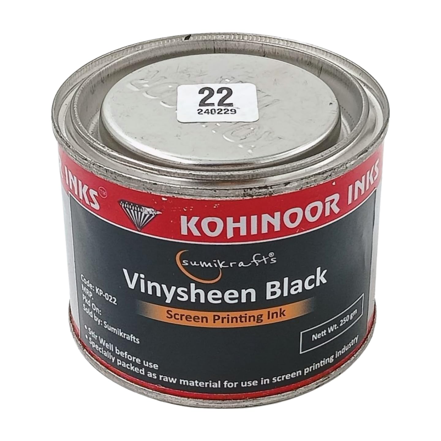 sumikrafts Screen Printing Ink vinysheen Black 250gm for Textile and Apparel