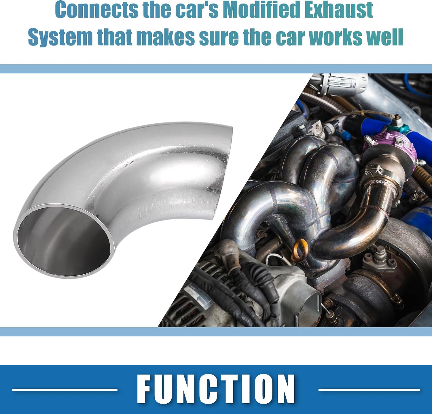 Car 90 Degree Steel Exhaust Elbow Pipe Bend Tube Durable 25mm OD Modified Exhaust Elbow Pipe SS304 Stainless Steel Silver Tone (Set of 4)