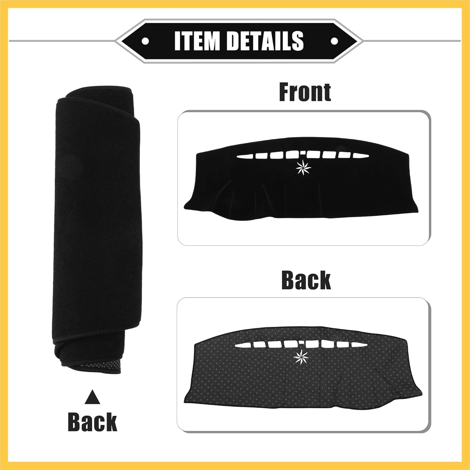 Dashboard Cover Compatible for Ford Edge 2011-2014, Nonslip Polyester Black Dash Cover Mat Dash Board Protector Cover Auto Replacement Parts