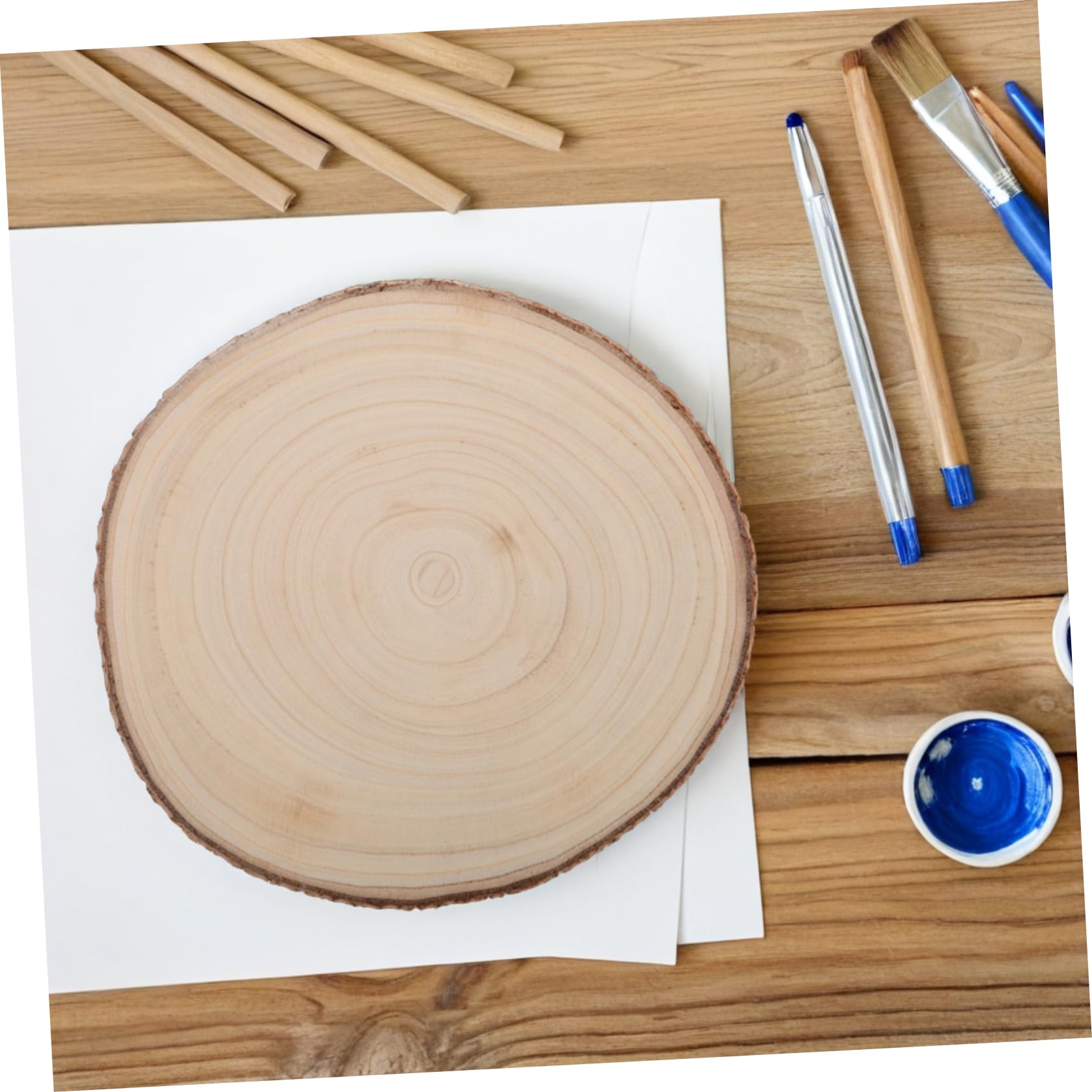 Housoutil 2stücke Holzscheiben Natur Unbehandelt Runde Holzspäne Zum Bemalen Rustikale Teller Für Diy Basteln Holzblöcke Für Hochzeitsdeko Und Kunsthandwerk