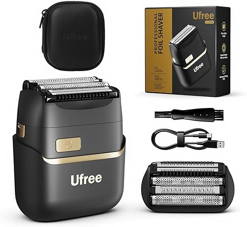 Miniatura 1 de Ufree Afeitadoras de aluminio para hombres, maquinilla de afeitar eléctrica mejorada, afeitadora recargable para hombre con 4 cuchillas flotantes,