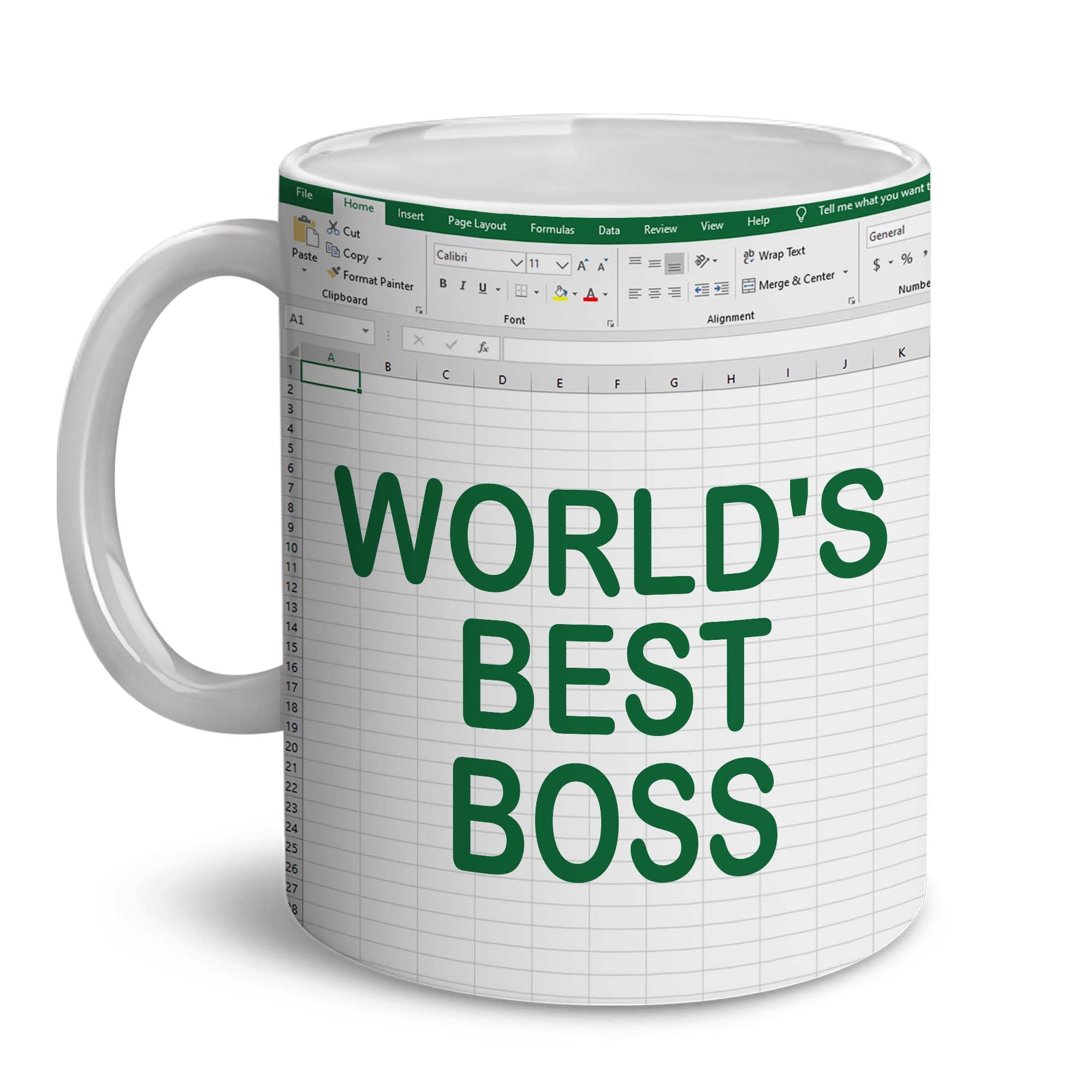 BECHUSKY Boss Gifts - World's Best Boss Mug - Retirement & Farewell Gift - 11oz